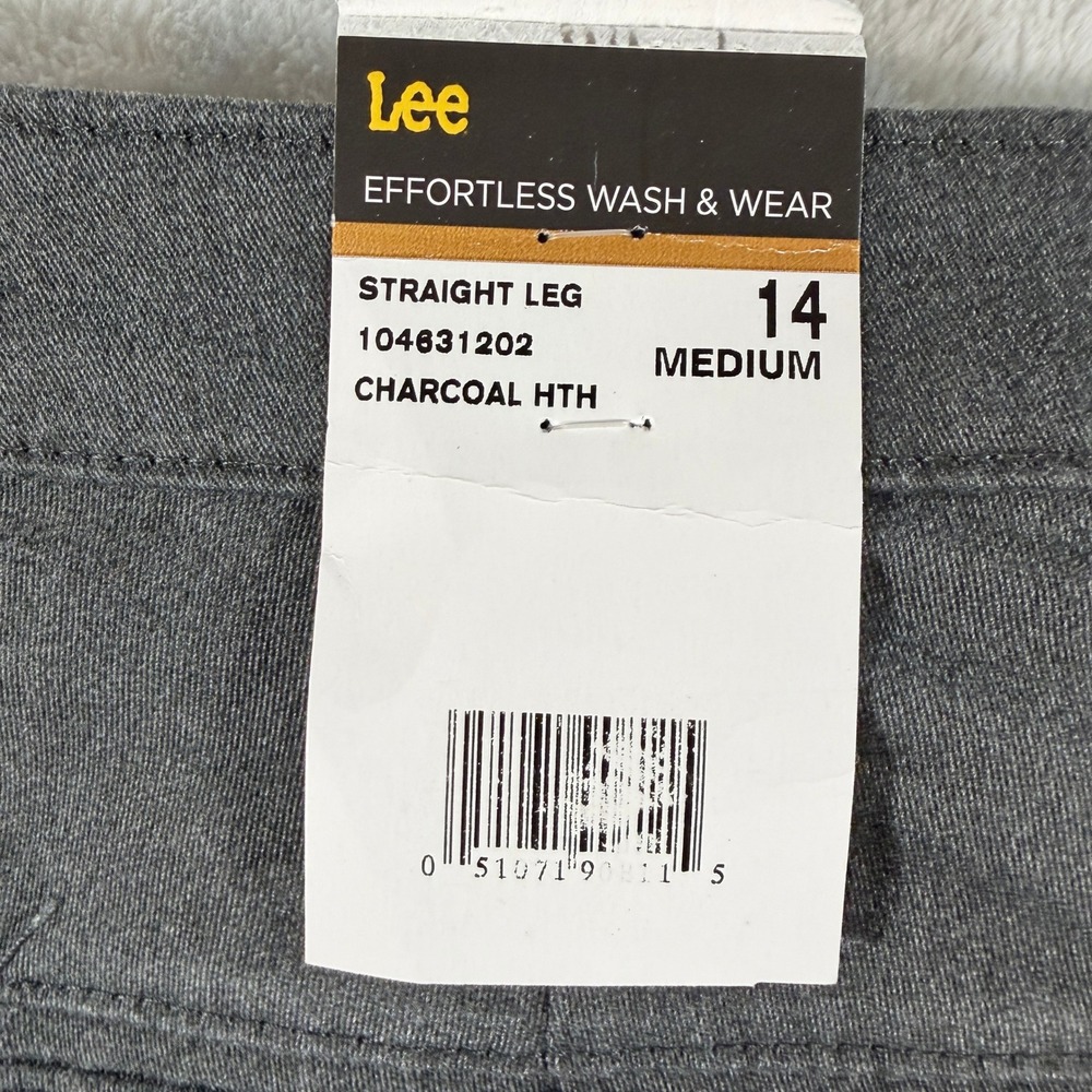 Lee Women Effortless Wash & Wear Straight Leg Pants 14 Medium Charcoal Heather - Picture 5 of 6